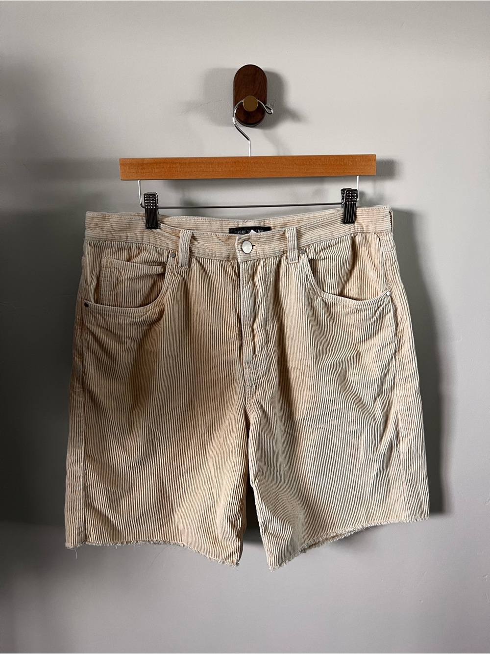 Women’s (or Men) Corduroy Shorts - Light Beige